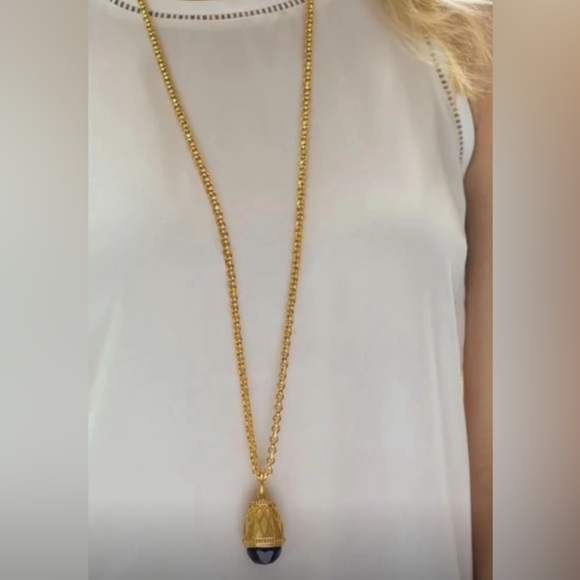 NWT Authentic Rare Luxury Minimalist Julie Vos Sapphire Blue Statement Necklace - Picture 3 of 17